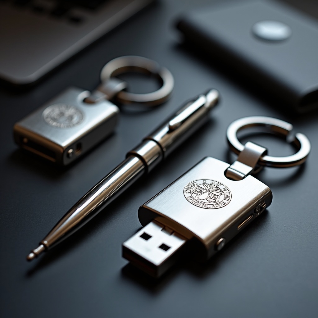 Elegancki zestaw długopis i pendrive z grawerem - prezent firmowy